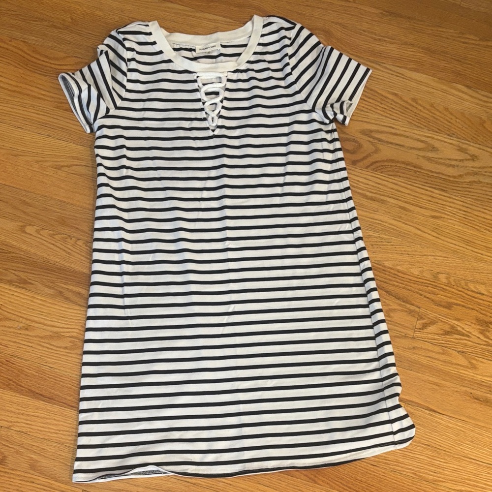 Sugarlips Black and White Striped Dress